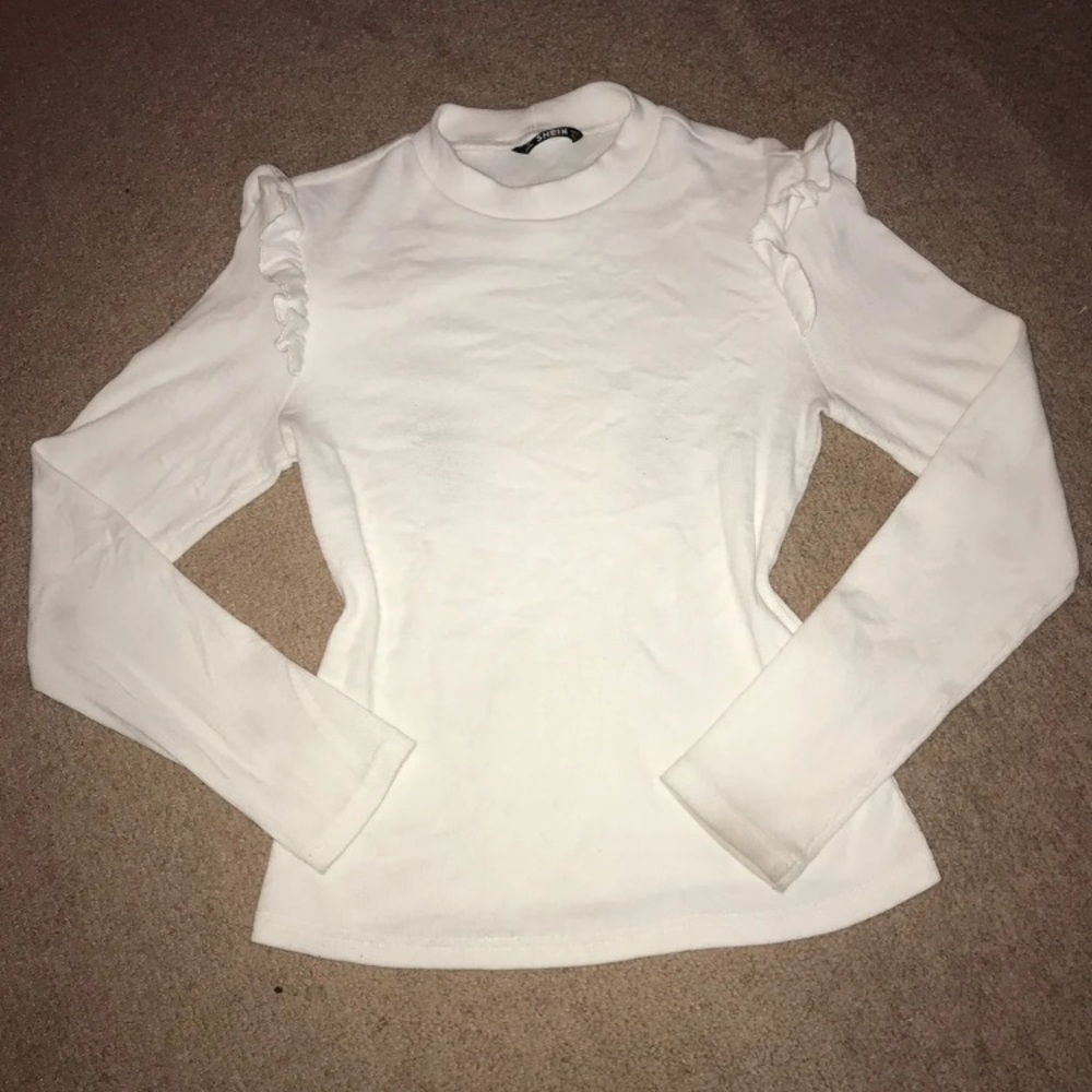 Shein Offwhite Ruffle Top